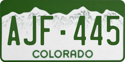 CO license plate AJF445