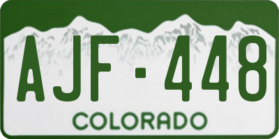 CO license plate AJF448