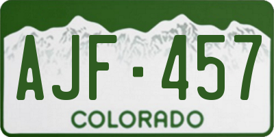 CO license plate AJF457
