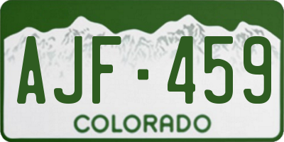 CO license plate AJF459