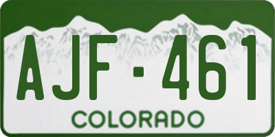 CO license plate AJF461