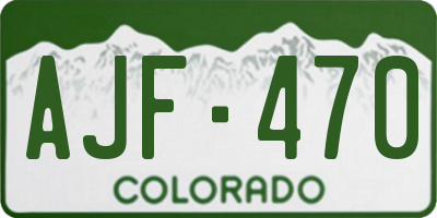 CO license plate AJF470