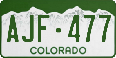 CO license plate AJF477