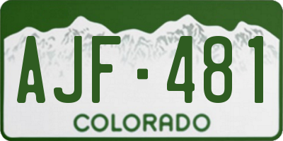CO license plate AJF481