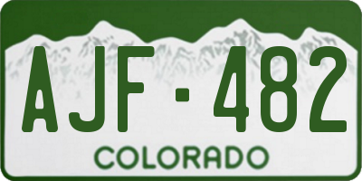 CO license plate AJF482