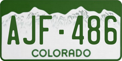 CO license plate AJF486