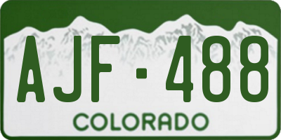 CO license plate AJF488