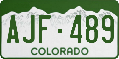 CO license plate AJF489