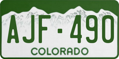 CO license plate AJF490