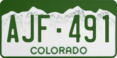 CO license plate AJF491