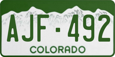 CO license plate AJF492