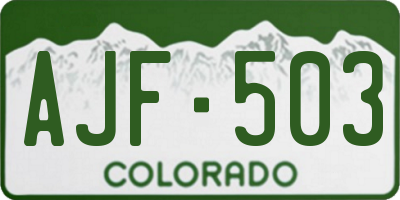 CO license plate AJF503