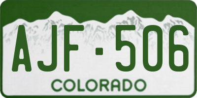 CO license plate AJF506