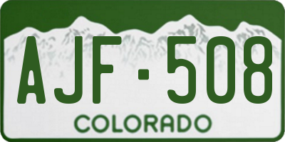 CO license plate AJF508