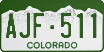 CO license plate AJF511