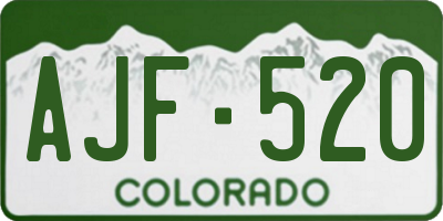 CO license plate AJF520