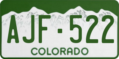 CO license plate AJF522