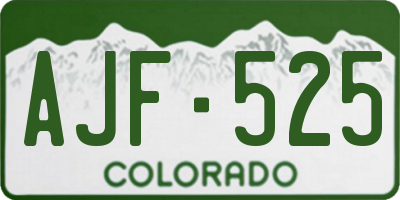 CO license plate AJF525