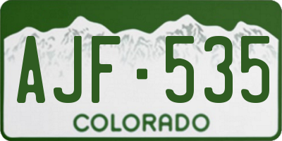 CO license plate AJF535