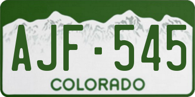 CO license plate AJF545