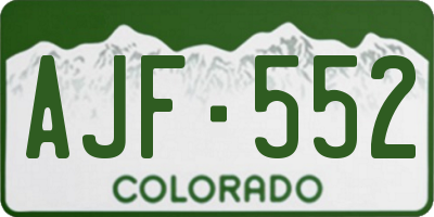 CO license plate AJF552
