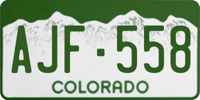 CO license plate AJF558