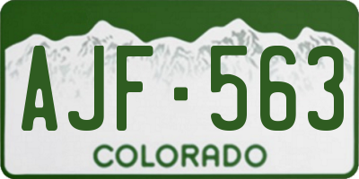 CO license plate AJF563