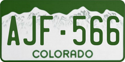 CO license plate AJF566