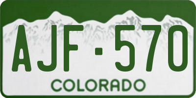CO license plate AJF570