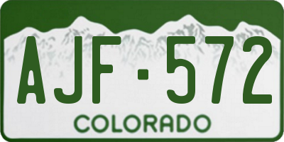 CO license plate AJF572