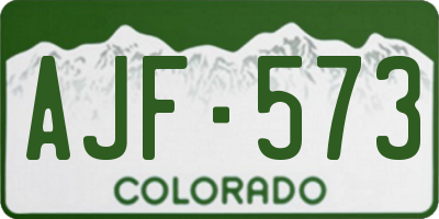 CO license plate AJF573