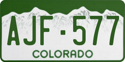 CO license plate AJF577