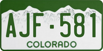 CO license plate AJF581