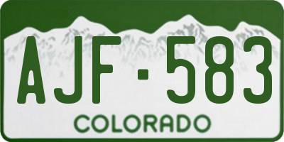 CO license plate AJF583