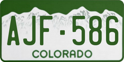 CO license plate AJF586