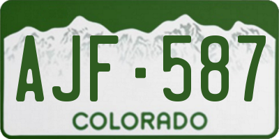 CO license plate AJF587