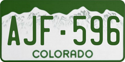 CO license plate AJF596