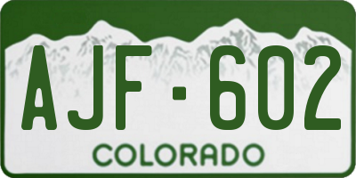CO license plate AJF602