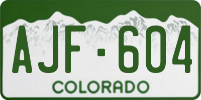 CO license plate AJF604