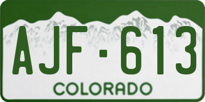 CO license plate AJF613