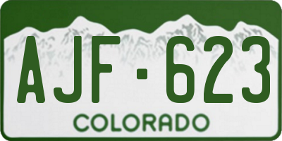CO license plate AJF623