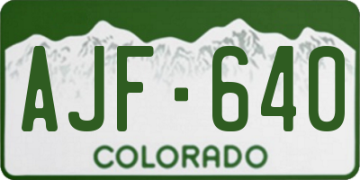 CO license plate AJF640