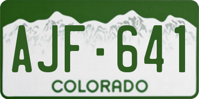 CO license plate AJF641