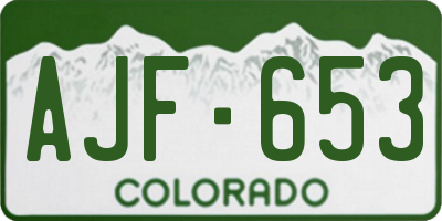 CO license plate AJF653