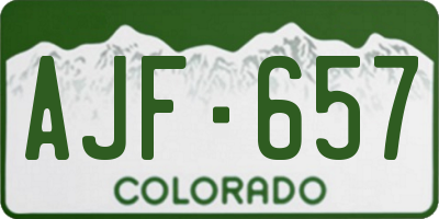 CO license plate AJF657