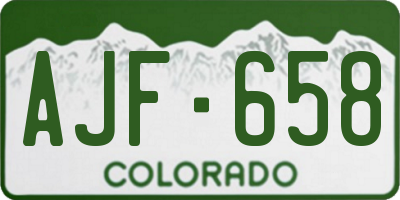 CO license plate AJF658