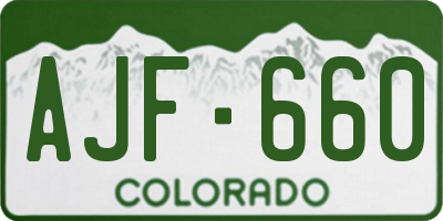 CO license plate AJF660