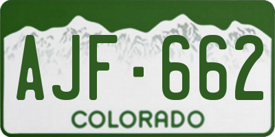 CO license plate AJF662