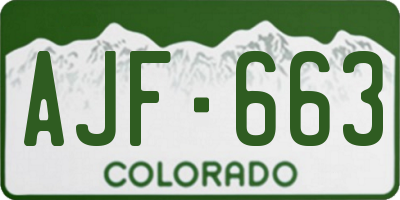 CO license plate AJF663