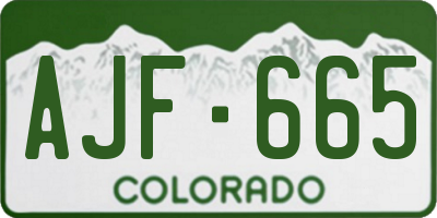 CO license plate AJF665